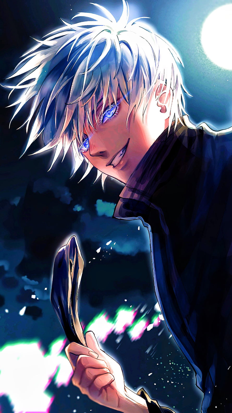 Gojo Satoru from Jujutsu Kaisen with Six Eyes and Infinity Technique HD phone wallpaper