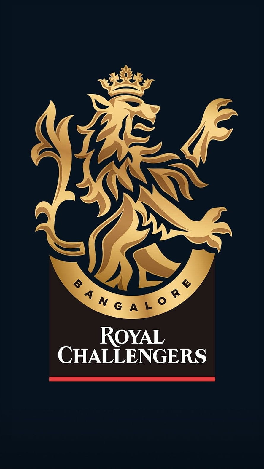 Royal Challengers Bangalore Official Crest With Golden Lion Emblem On Dark Background HD phone wallpaper