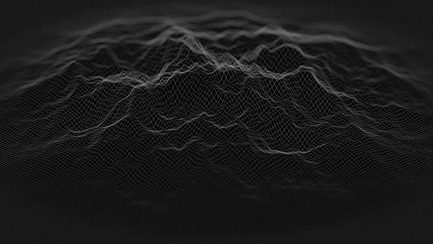 Dark 3D Wireframe Terrain Mesh Abstract Digital Landscape HD wallpaper