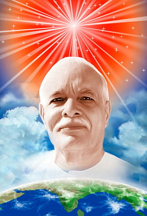 Brahma Kumaris Spiritual Portrait with Radiant Sunburst and Earth HD phone wallpaper