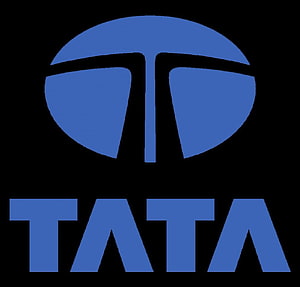 Tata Motors Corporate Logo in Blue on Black Background HD wallpaper