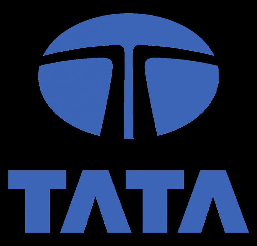 Tata Motors Corporate Logo in Blue on Black Background HD wallpaper