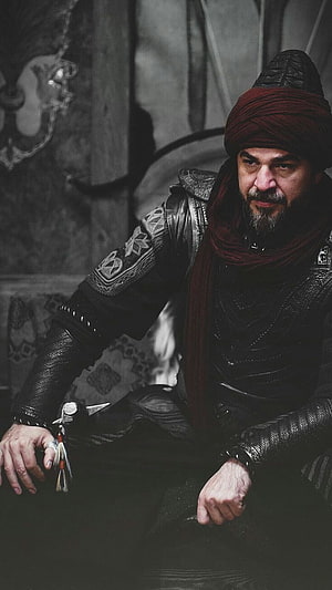 Assassin's Creed Mirage Basim Ibn Ishaq Character Portrait in Dark Leather Armor HD phone wallpaper