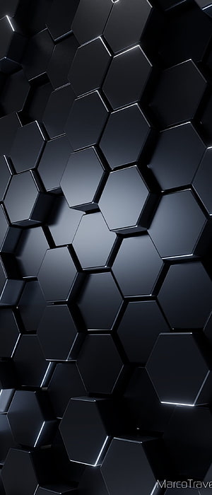 Abstract Dark Hexagon 3D Geometric Pattern Wallpaper HD phone wallpaper