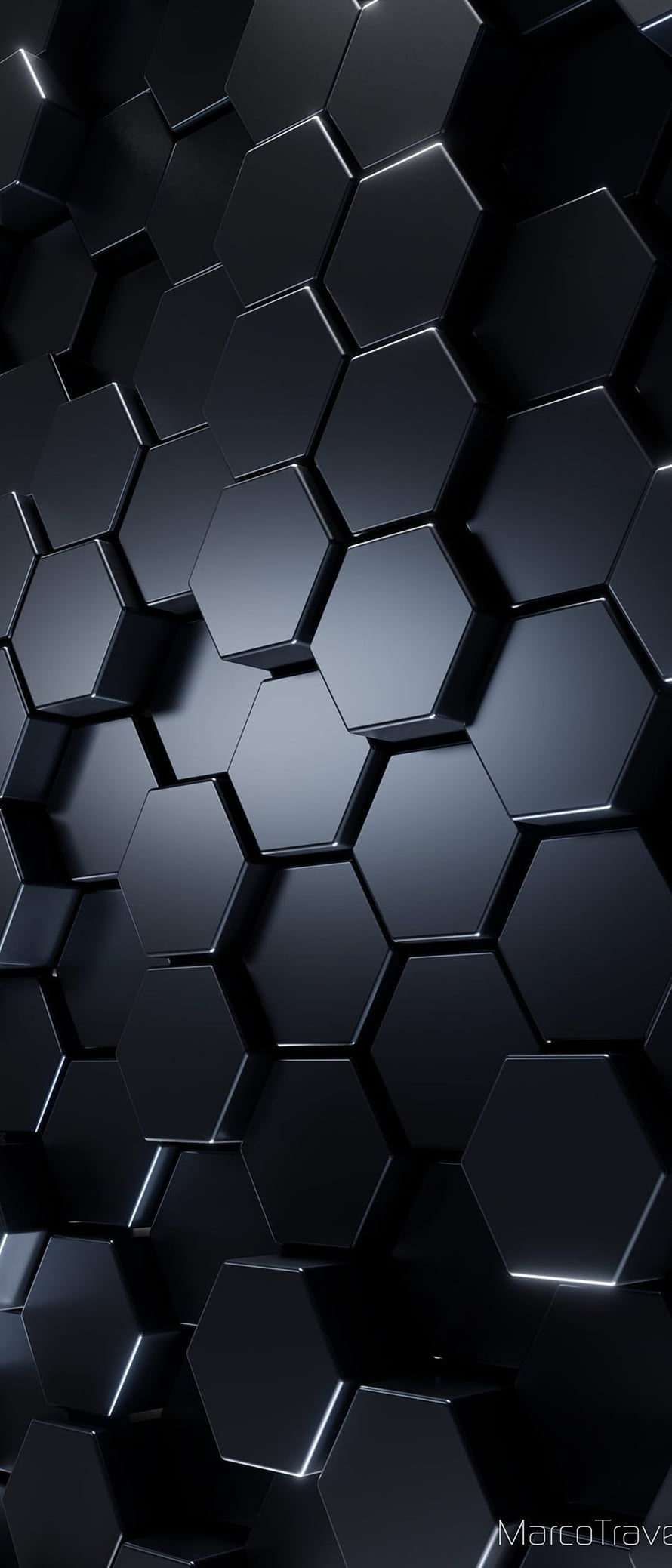 Abstract Dark Hexagon 3D Geometric Pattern Wallpaper HD phone wallpaper