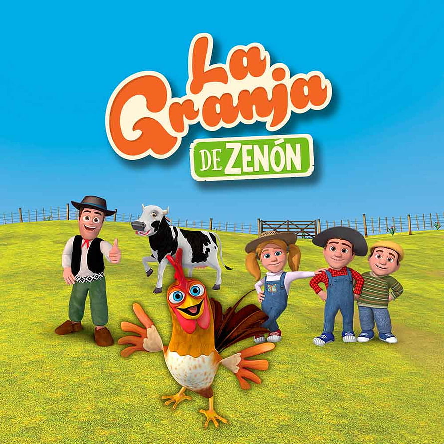La Granja de Zenon animated farm characters group on green grass HD phone wallpaper