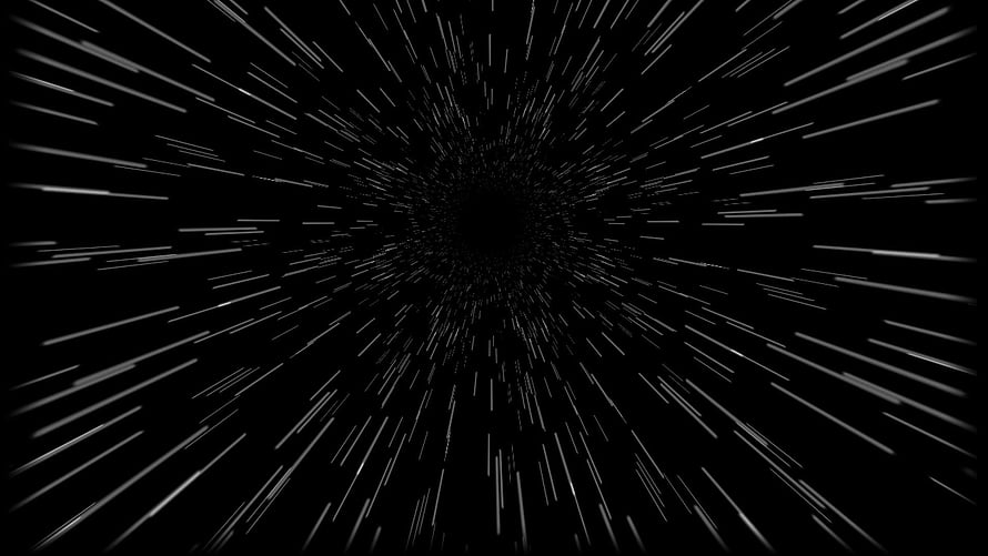 Hyperspace Starfield Warp Speed Effect Black Background HD wallpaper