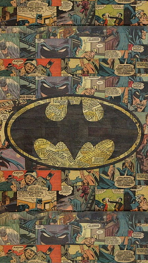 Vintage Batman Comic Book Collage Wallpaper With Classic Logo, Fondos de Pantalla de Superhéroes - Batman Canvas Art - Trending Batman Canvas Art #batman #batmancanv. Batman poster, Papel de parede do batman, Batman , Batman Collage HD phone wallpaper