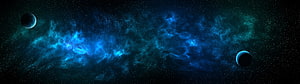 Mystical Blue Nebula and Planets in Deep Space HD wallpaper