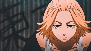 Anime Character Portrait of a Blonde Male with Intense Blue Eyes and Serious Expression HD wallpaper
