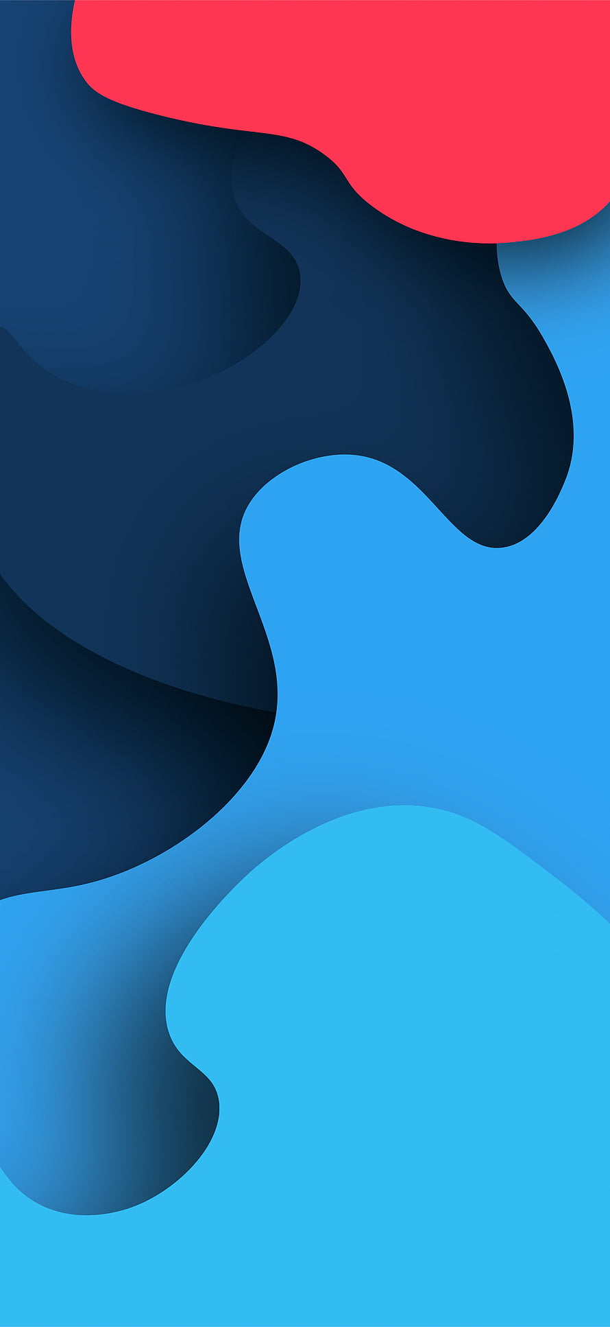 Abstract Blue and Red Gradient Wallpaper with Smooth Curved Shapes HD phone wallpaper