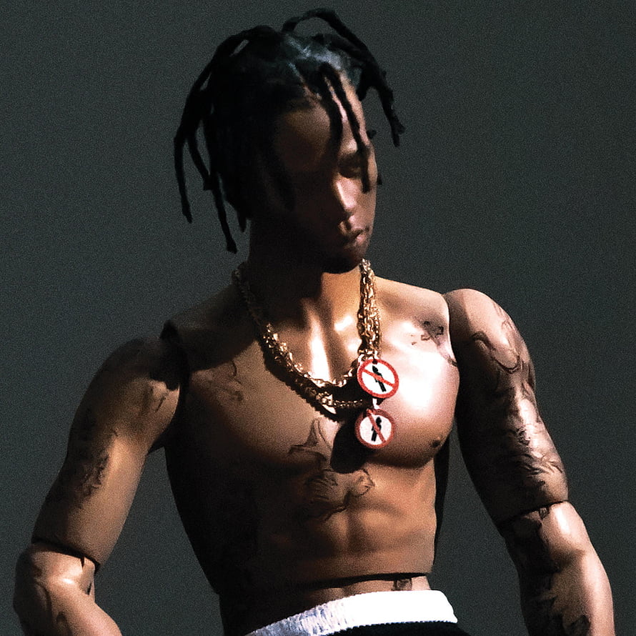 Travis Scott Rodeo Album Artwork Portrait With Gold Chain And Tattoos HD phone wallpaper