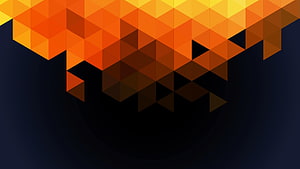 Abstract Geometric Low Poly Triangles in Orange and Black Minimalist Design HD wallpaper