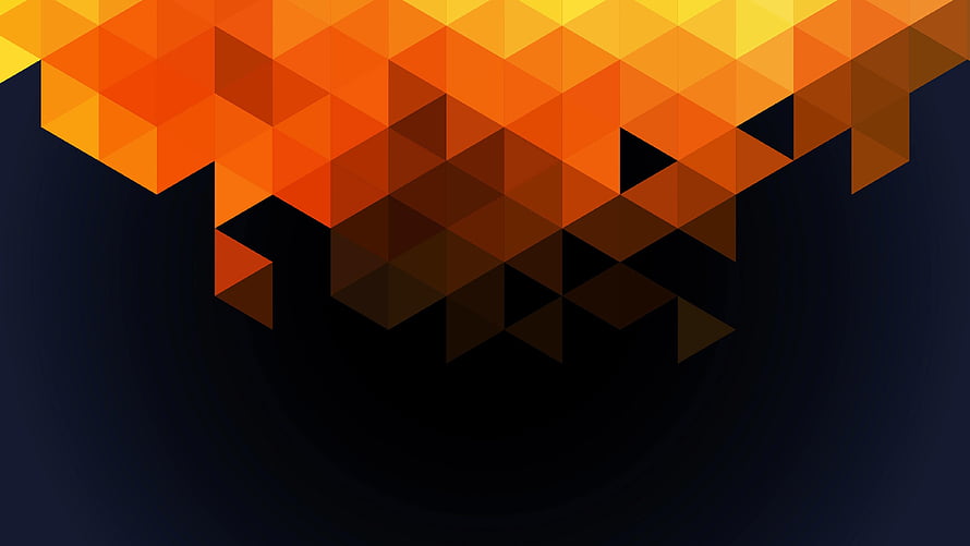Abstract Geometric Low Poly Triangles in Orange and Black Minimalist Design HD wallpaper