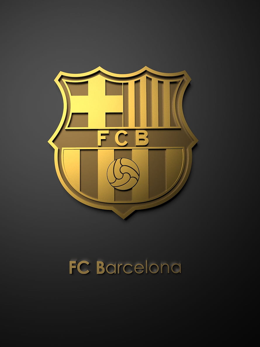 FC Barcelona Gold Shield Emblem on Dark Background HD phone wallpaper