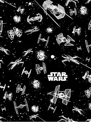 Star Wars TIE Fighter and X-Wing Space Battle Line Art Pattern on Black Background HD phone wallpaper