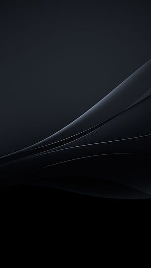 Minimalist Dark Abstract Curves and Flowing Lines on Black Background HD phone wallpaper