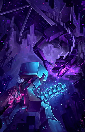 Minecraft Warden vs Steve Fantasy Battle Artwork HD phone wallpaper