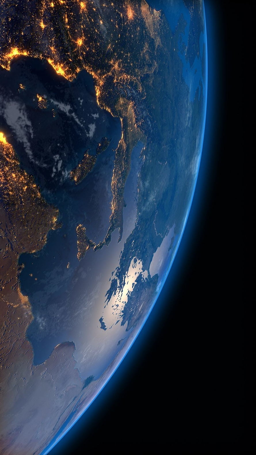 Earth From Space At Night Showing Europe And Africa City Lights HD phone wallpaper