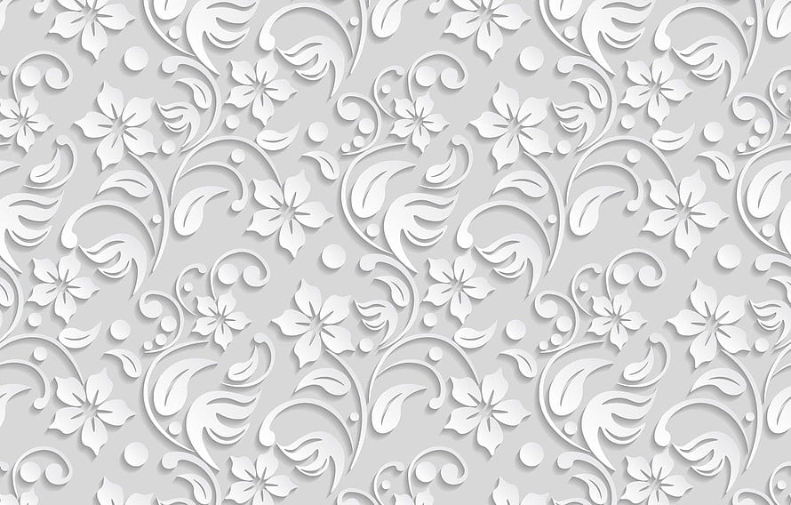 Elegant White Paper Cut Floral Pattern with Delicate 3D Texture and Ornate Vines HD wallpaper