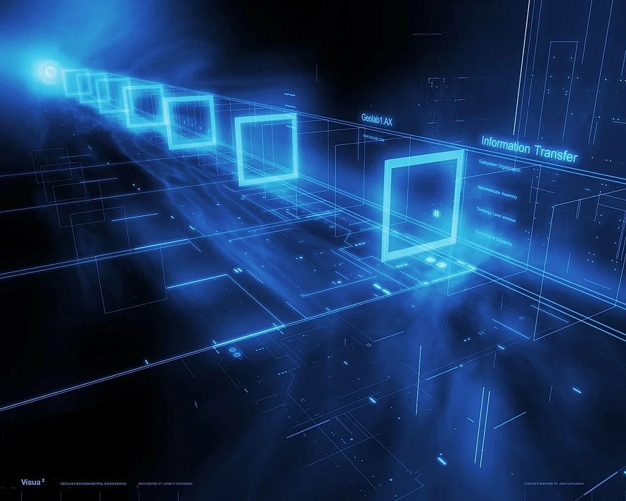 Futuristic Blue Holographic Interface with Glowing Data Frames and Digital Grid HD wallpaper