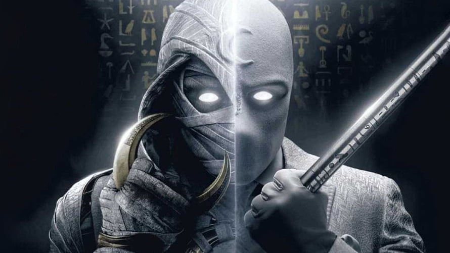 Moon Knight Dual Identity Poster with Mummified and Masked Faces HD wallpaper