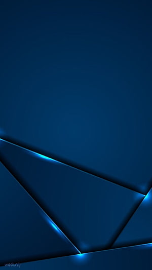 Dark Blue Geometric Abstract Wallpaper with Glowing Neon Edges and Minimalist Triangular Design HD phone wallpaper