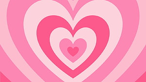 Powerpuff Girls Heart Pattern in Soft Pink Tones HD wallpaper