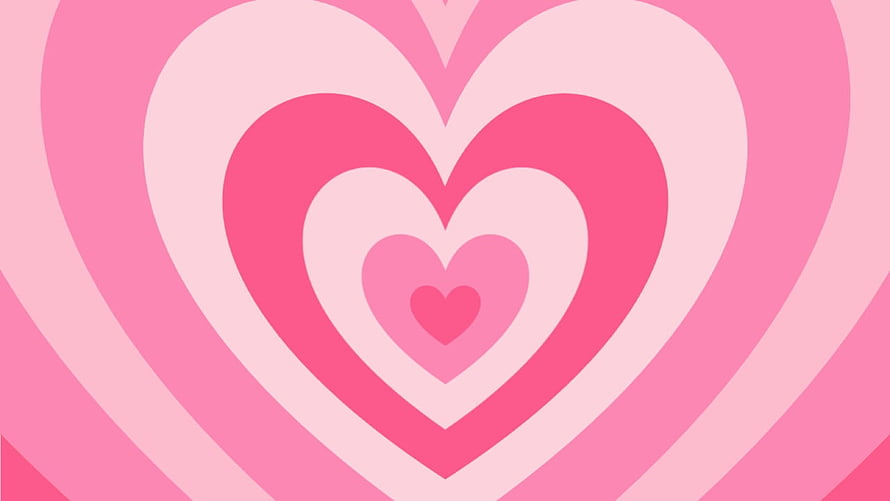 Powerpuff Girls Heart Pattern in Soft Pink Tones HD wallpaper