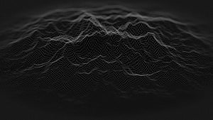 Abstract Black And White Wireframe Mesh Mountain Landscape Digital Art HD wallpaper