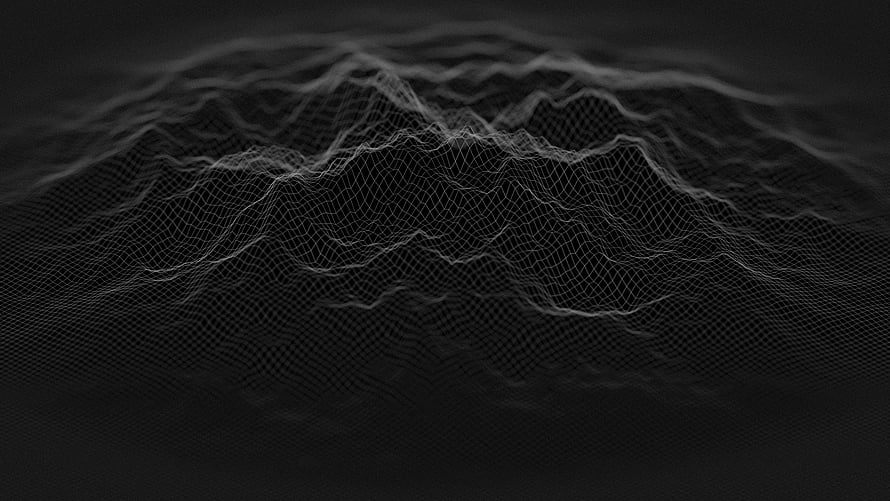 Abstract Black And White Wireframe Mesh Mountain Landscape Digital Art HD wallpaper