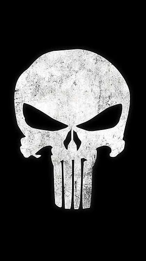 The Punisher Grunge Skull Logo on Black Background HD phone wallpaper