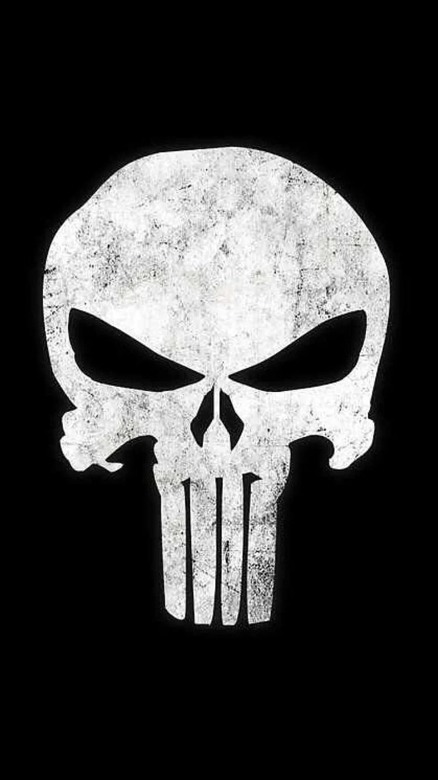 The Punisher Grunge Skull Logo on Black Background HD phone wallpaper