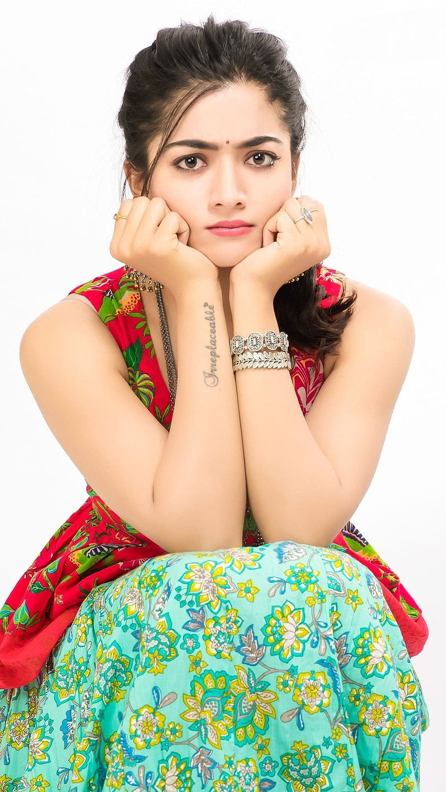 Rashmika Mandanna Portrait in Floral Dress, Rashmika Mandanna Video, Tamil, Actress HD phone wallpaper