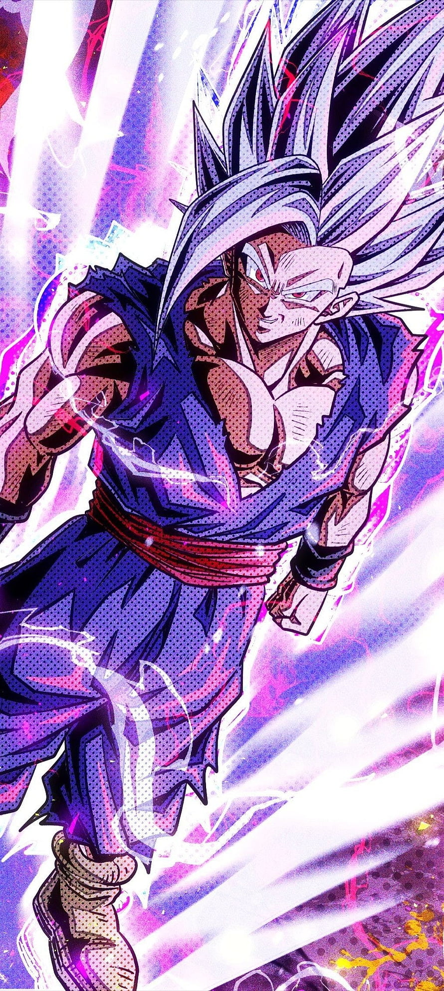 Son Gohan Ultra Instinct Anime Character Artwork with Purple Energy Aura HD phone wallpaper