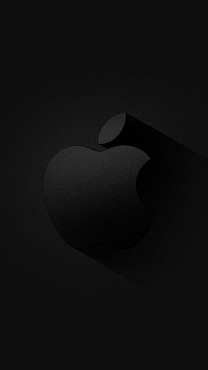 Minimalist Black Apple Logo Wallpaper with Subtle Texture and Shadow HD phone wallpaper