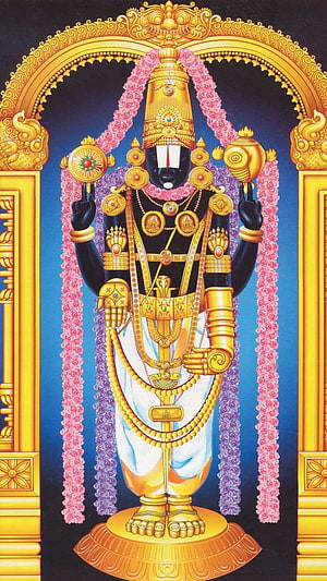 Lord Ayyappa Hindu Deity Wallpaper with Golden Crown and Sacred Symbols HD phone wallpaper