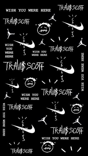 Travis Scott Astroworld Wish You Were Here Black And White Pattern Wallpaper HD phone wallpaper