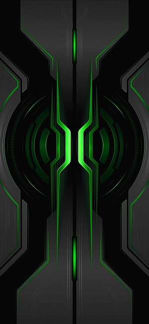 Abstract Futuristic Green Neon Circuit Board Technology Background HD phone wallpaper