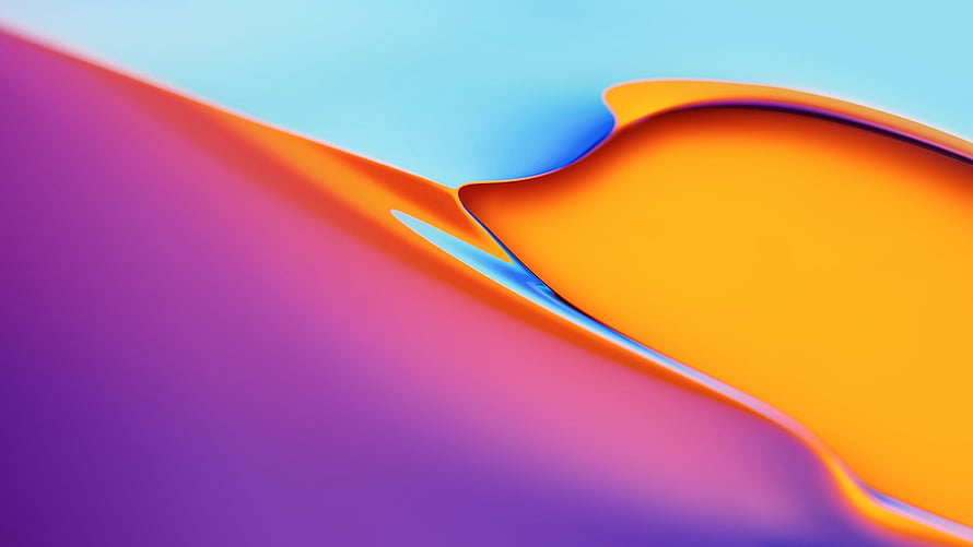 Vibrant Abstract Gradient Waves in Purple Orange and Blue HD wallpaper