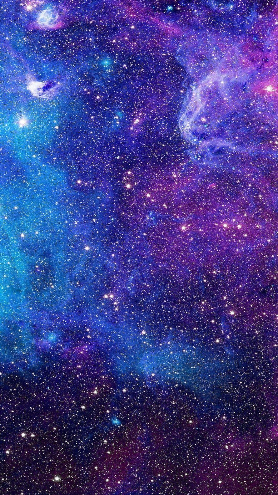 Vivid Purple and Blue Nebulae in Deep Space with Scattered Stars and Cosmic Dust Clouds HD phone wallpaper