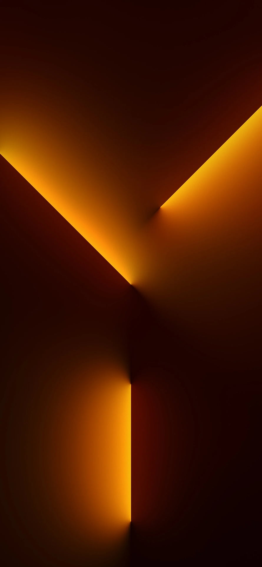 Abstract Geometric Orange Light Rays on Dark Background HD phone wallpaper