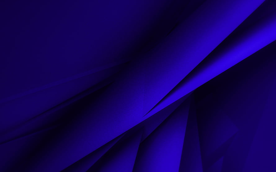 Dark Blue Abstract Geometric Background with 3D Angular Shapes and Deep Indigo Tones HD wallpaper