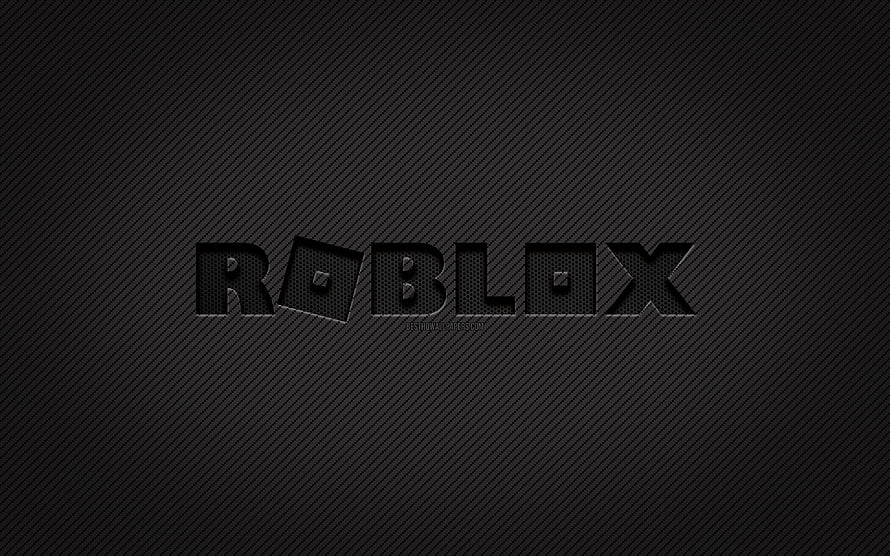 Roblox Carbon Fiber Logo on Dark Grunge Background HD wallpaper