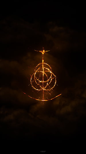Harry Potter Deathly Hallows Symbol Fireworks Light Painting HD phone wallpaper