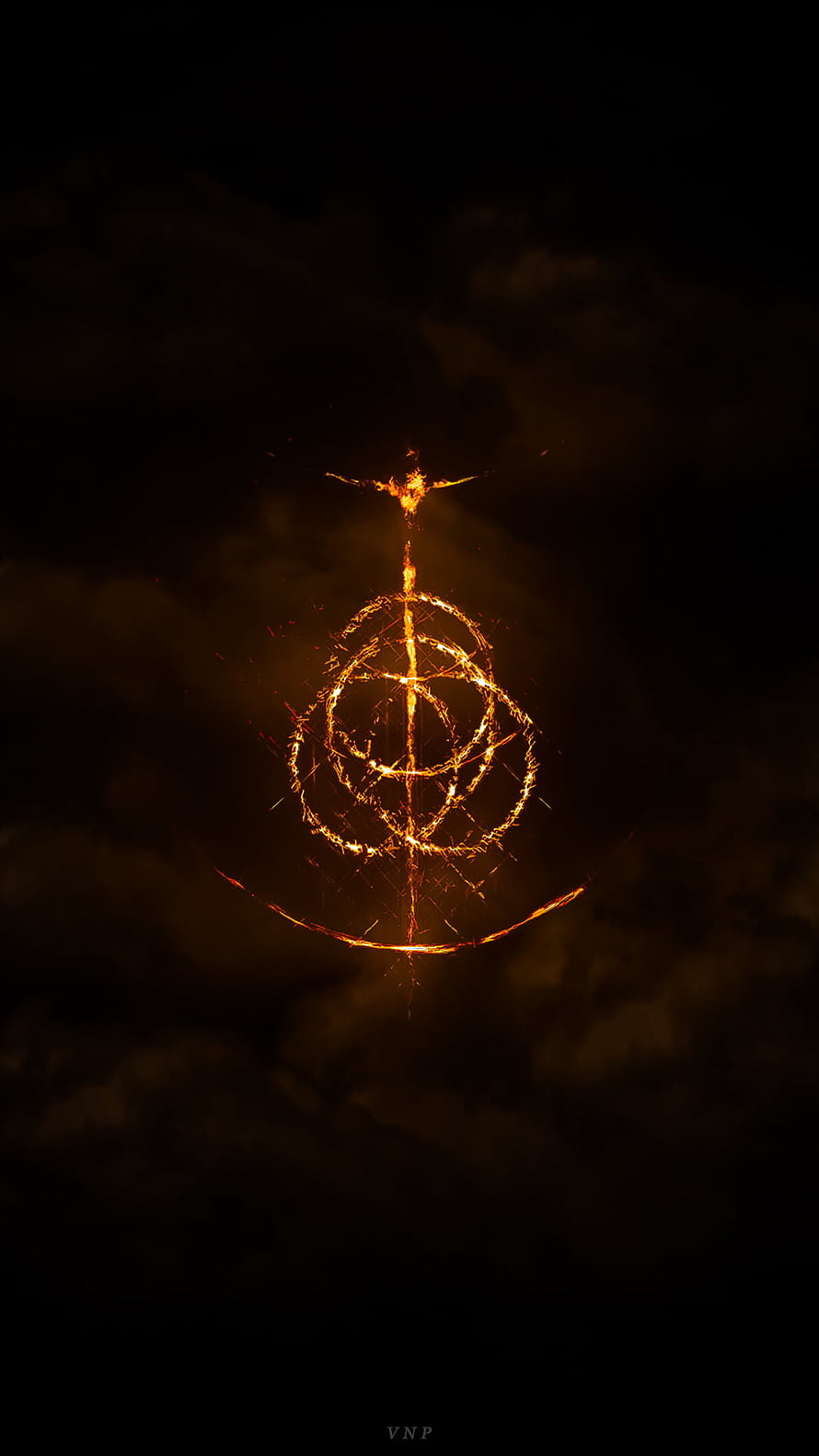 Harry Potter Deathly Hallows Symbol Fireworks Light Painting HD phone wallpaper