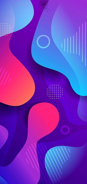 Vibrant Abstract Fluid Shapes With Purple Blue And Pink Gradients HD phone wallpaper