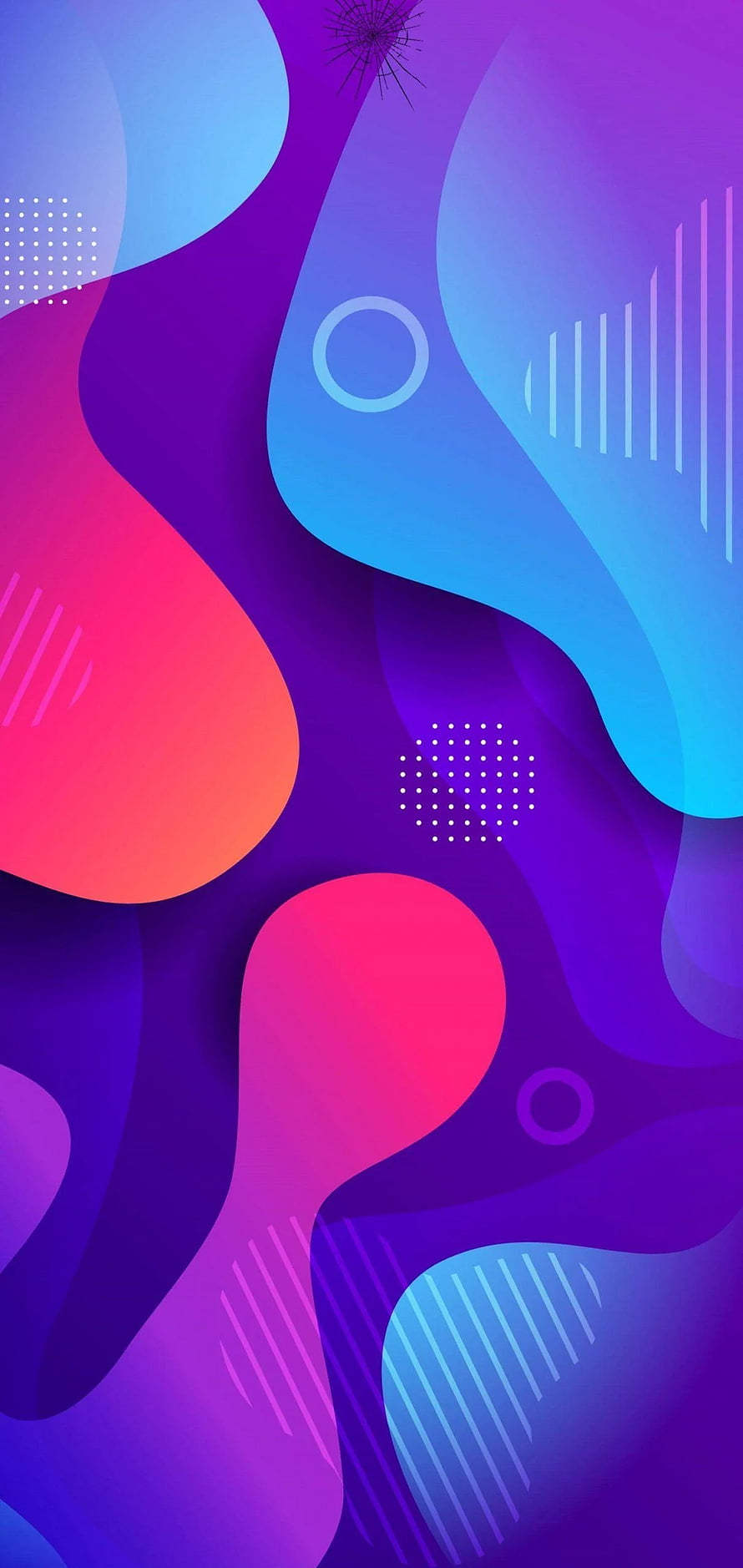 Vibrant Abstract Fluid Shapes With Purple Blue And Pink Gradients HD phone wallpaper