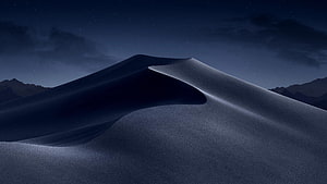 Serene Night Sand Dunes Under Starry Sky With Distant Mountains HD wallpaper
