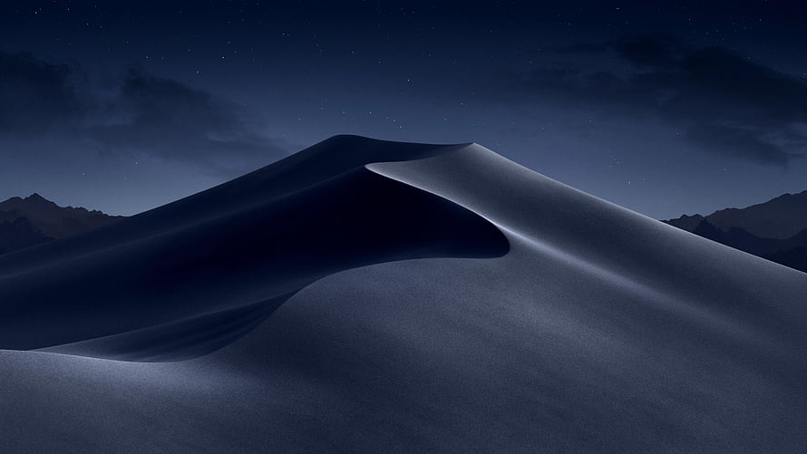 Serene Night Sand Dunes Under Starry Sky With Distant Mountains HD wallpaper
